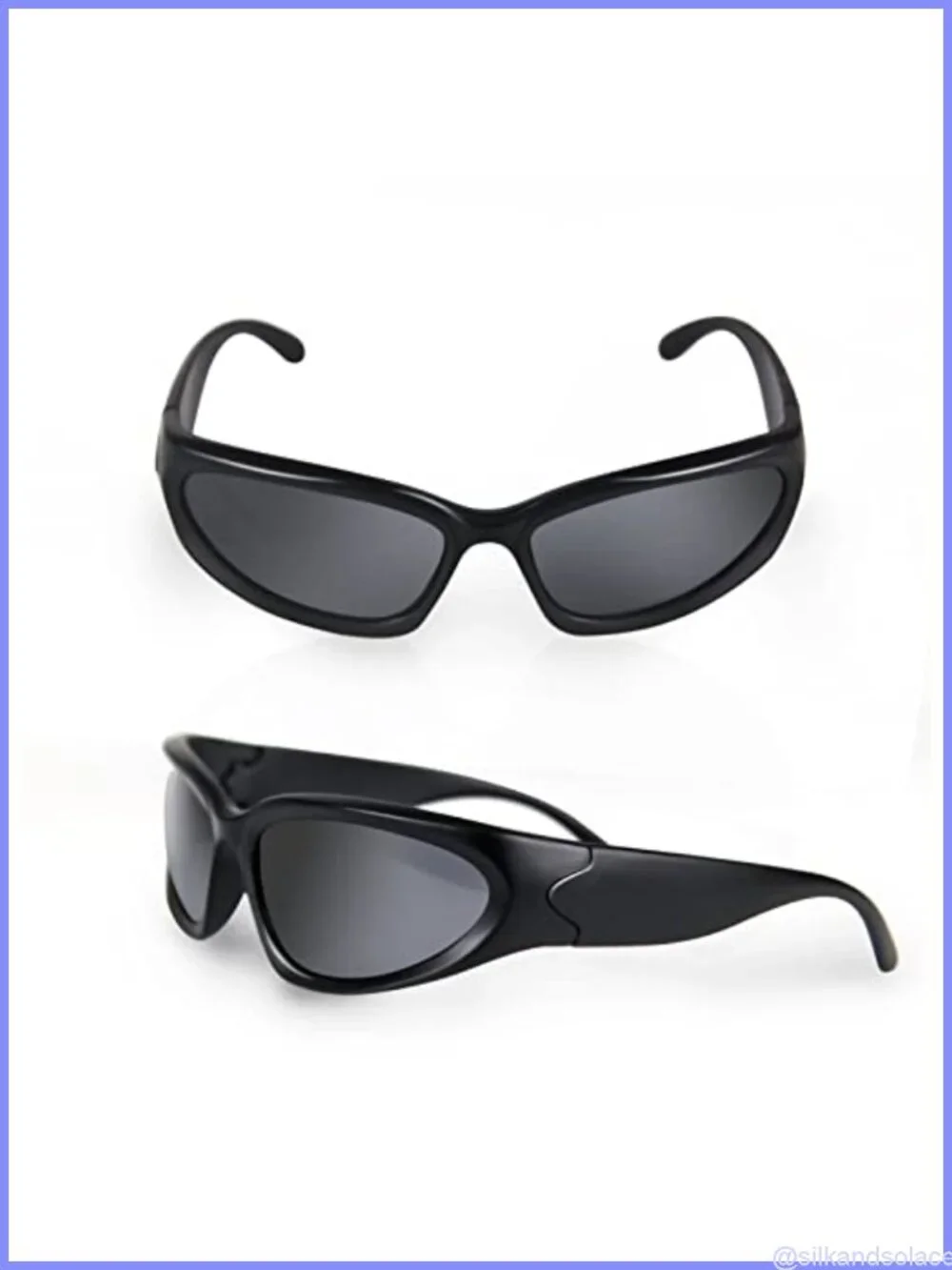Wrap Around Sunglasses Retro 90s Oval Full Frame UV Protection